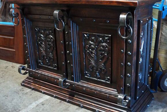 spanish hand carved bar