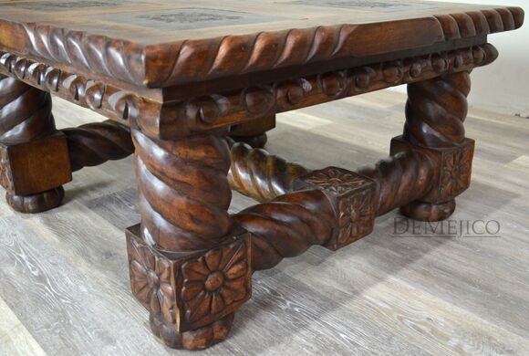tooled leather coffee table