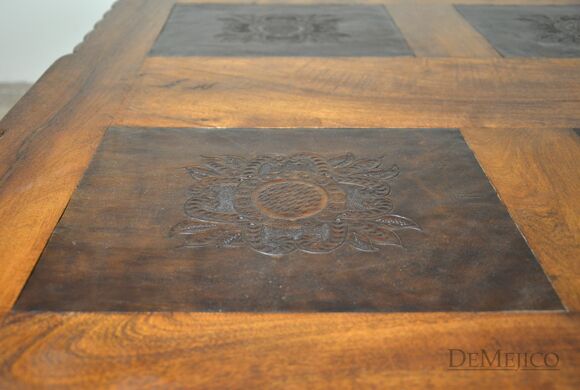 tooled leather coffee table