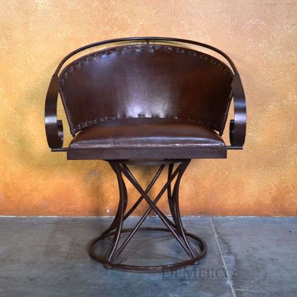 Iron Equipal Chair, Traditional Mexican Chair, Iron Swivel Chair, Iron Chair