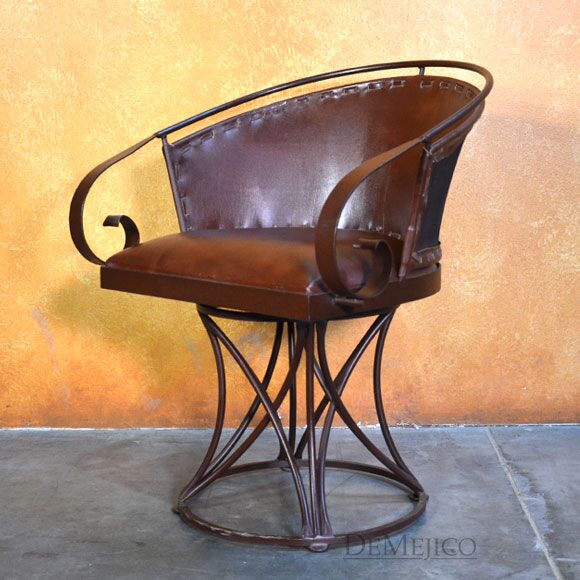 Iron Equipal Chair, Traditional Mexican Chair, Iron Swivel Chair, Iron Chair