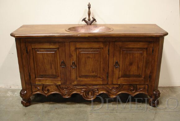 spanish carved colonial vanity