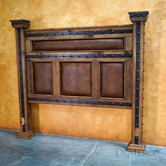 Hacienda Leather Bed, Spanish Style Bed
