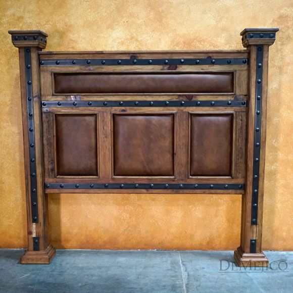 Hacienda Leather Bed, Spanish Style Bed