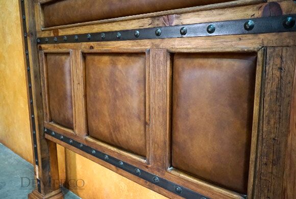 Hacienda Leather Bed, Spanish Style Bed