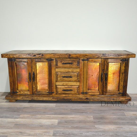 Rustic buffet tables rustic dining set old world style furniture rustic Mexican furniture Old World Copper Buffet