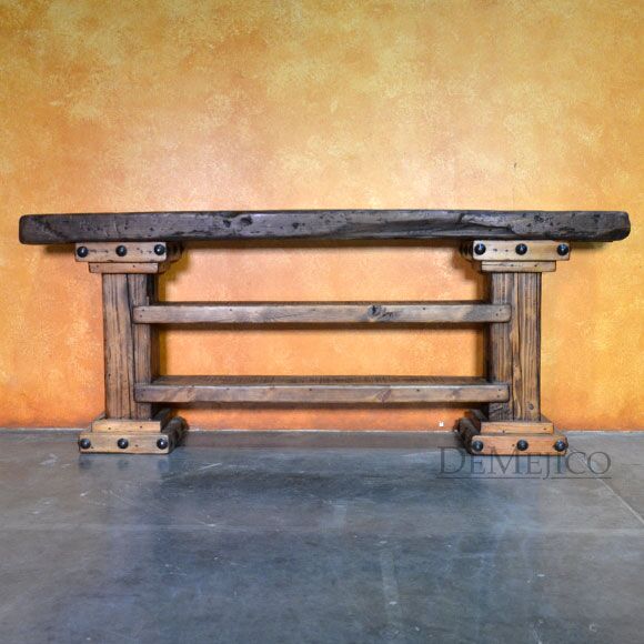Consola Tronco Especial, Rustic Wood Console Table