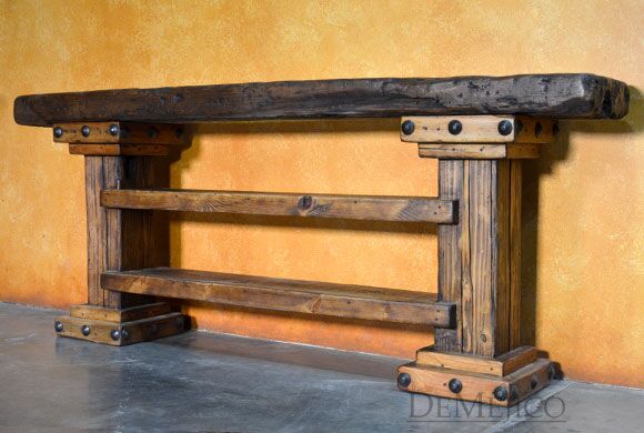 Consola Tronco Especial, Rustic Wood Console Table