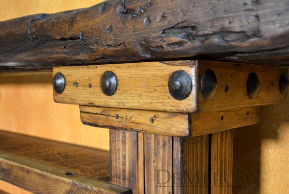 Consola Tronco Especial, Rustic Wood Console Table