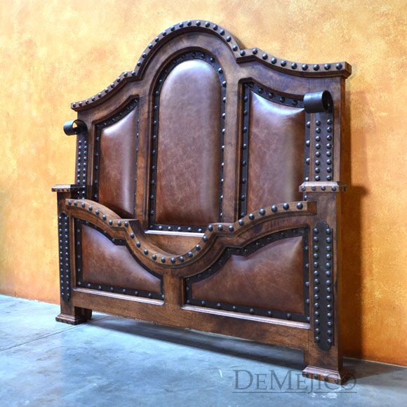 Mesquite Chapital Leather Bed, Spanish Leather Bed