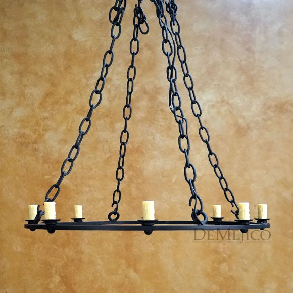 Slim Rustic Chandelier, Round Spanish Chandelier