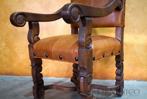 Silla Cristy w Arms - Spanish Chair, Hacienda Chair, Spanish Style Seating