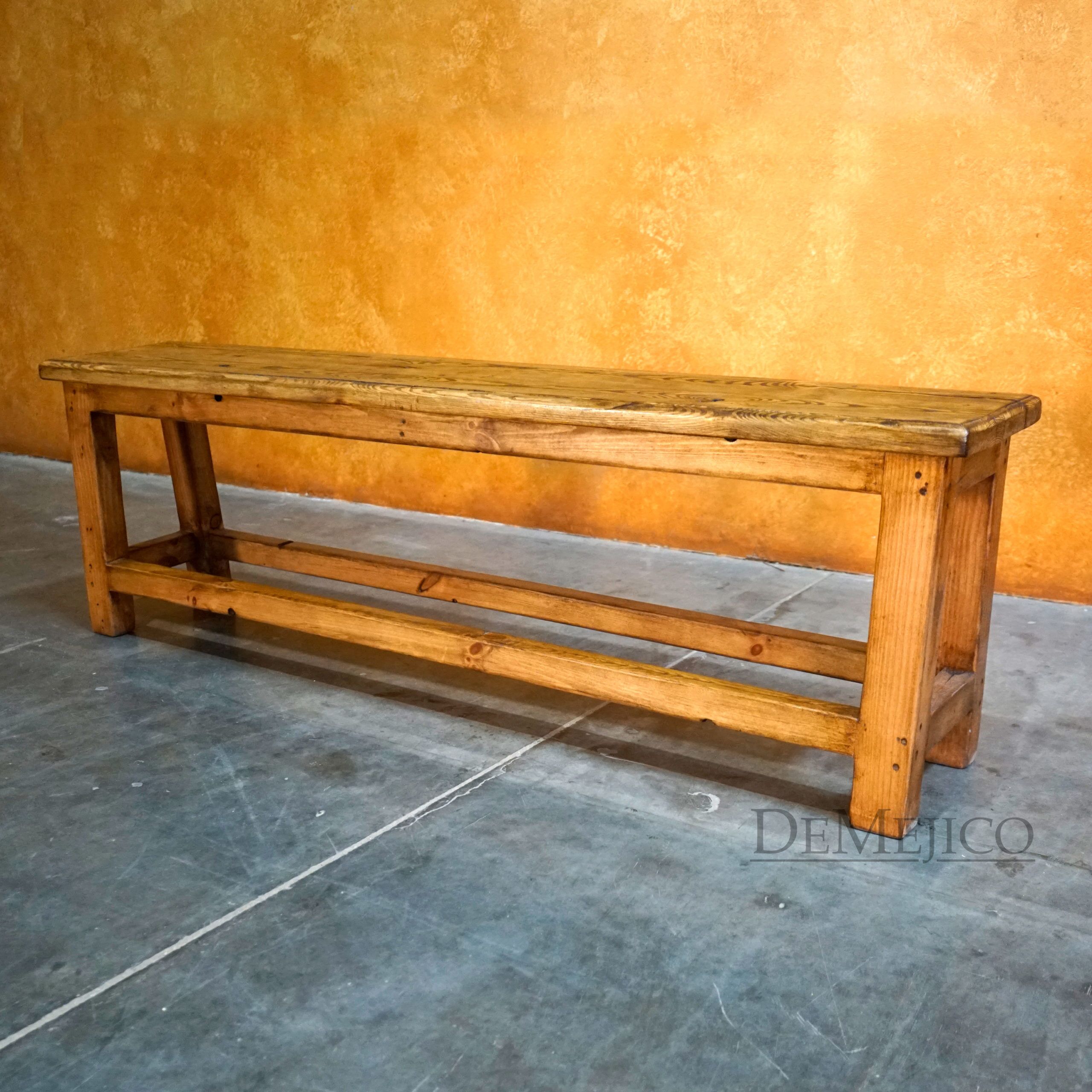 Banca Sencilla, Southwest Bench, Old Wood Bench - Demejico
