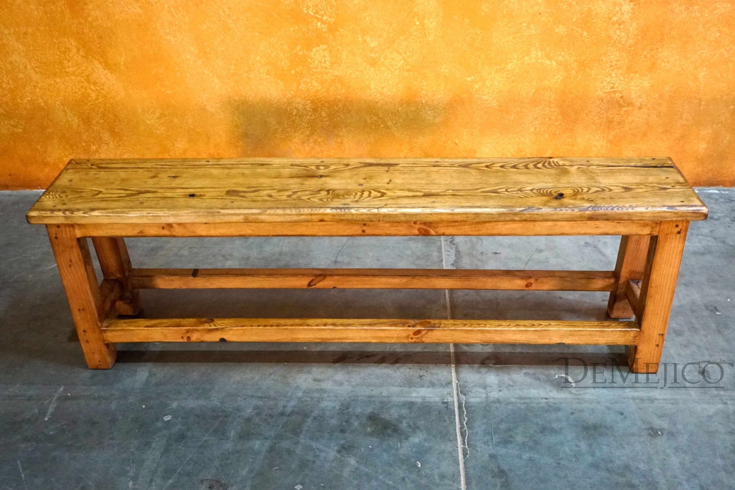 Banca Sencilla, Southwest Bench, Old Wood Bench - Demejico