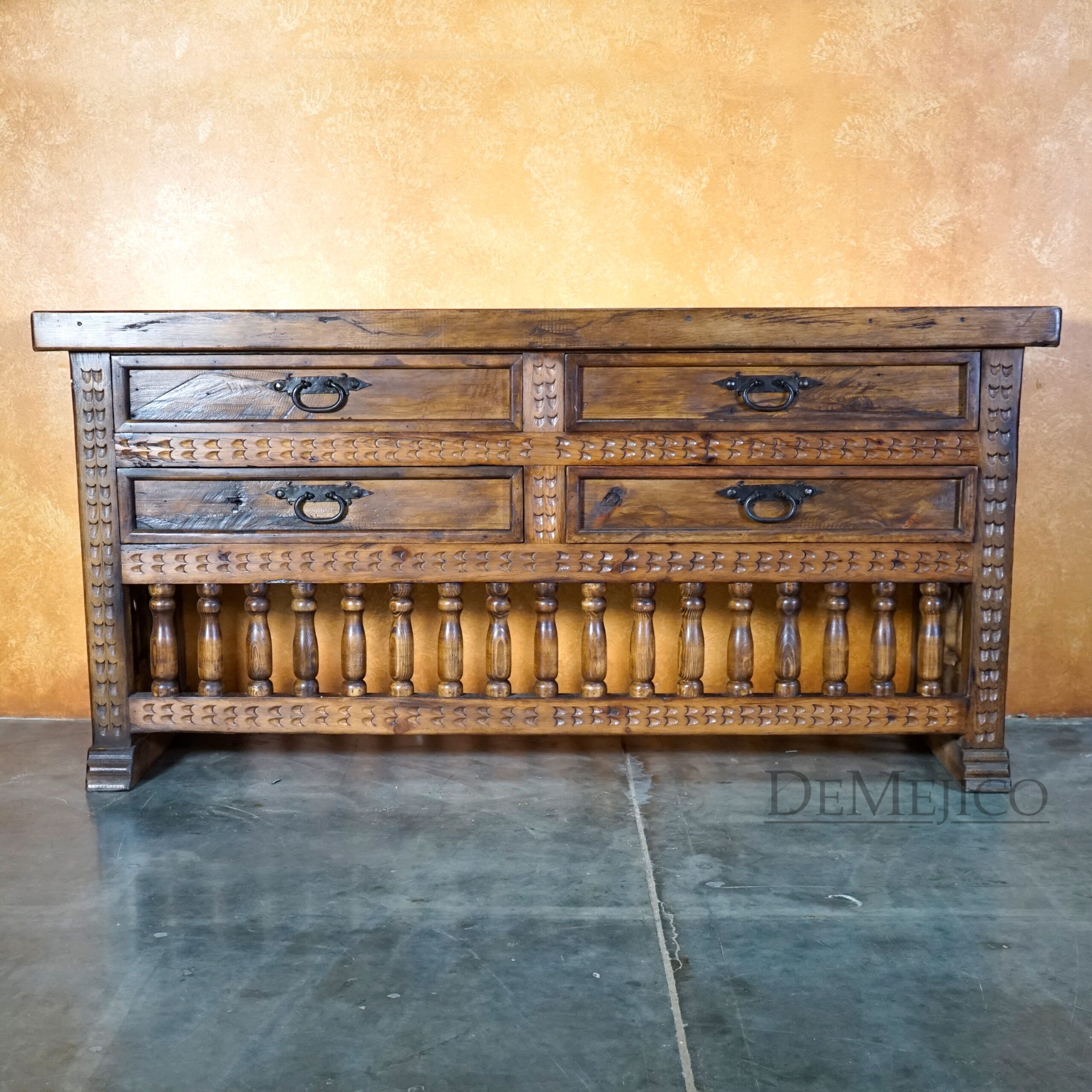Yucatán Dresser, Mexican Dresser, Carved Dresser - Demejico