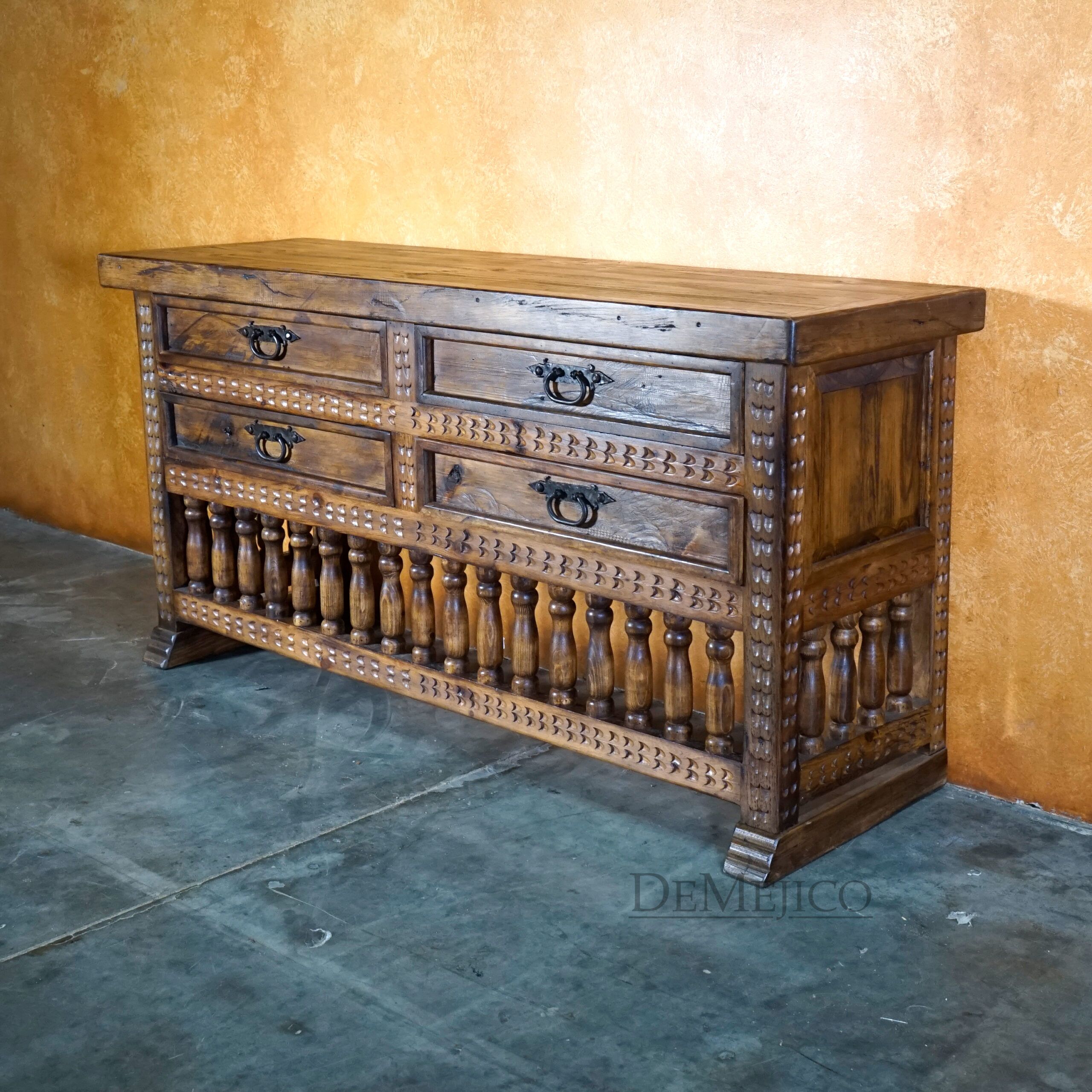 Yucatán Dresser, Mexican Dresser, Carved Dresser - Demejico