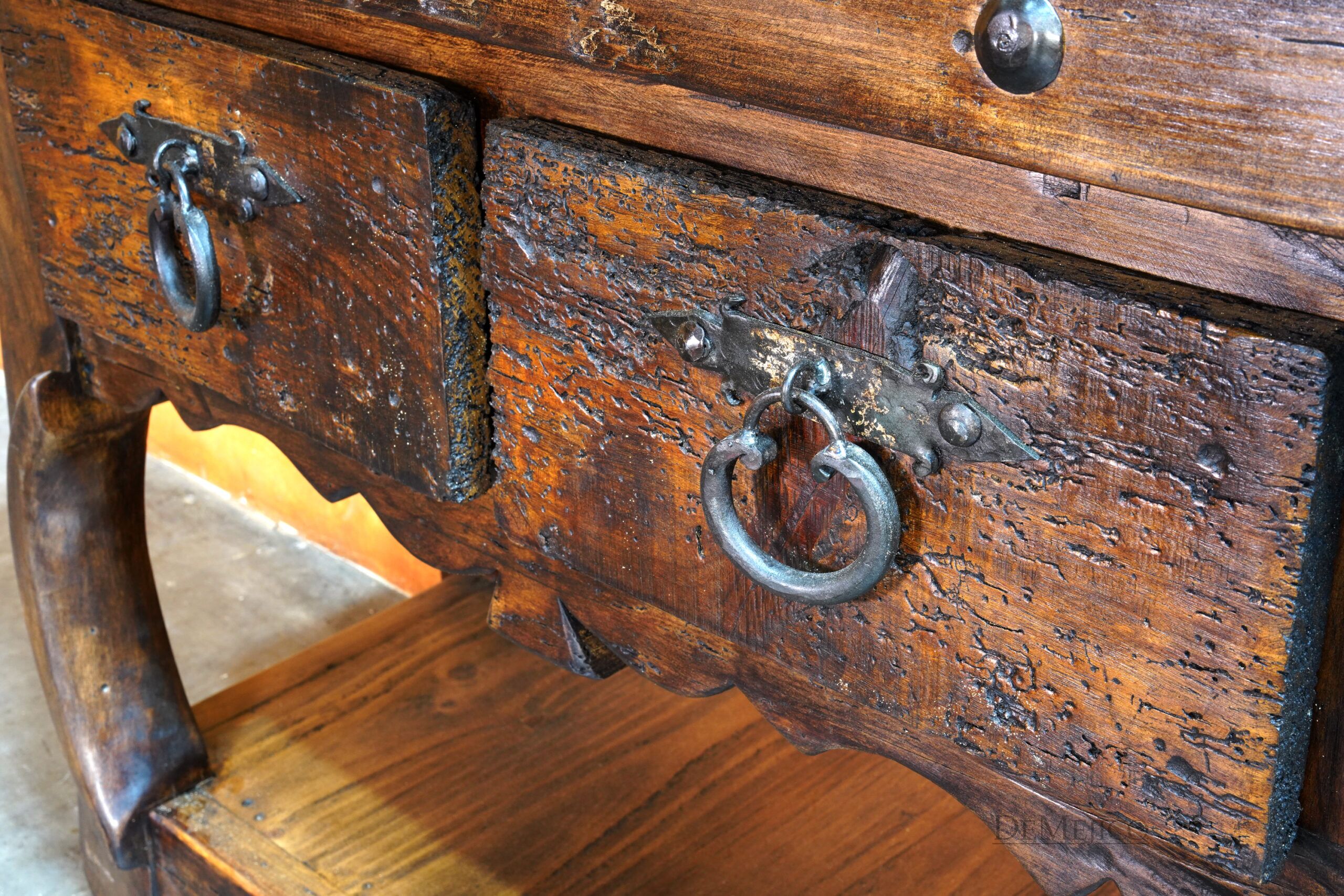 Yugos Reclaimed Wood Console Table, Southwest Style Storage Console