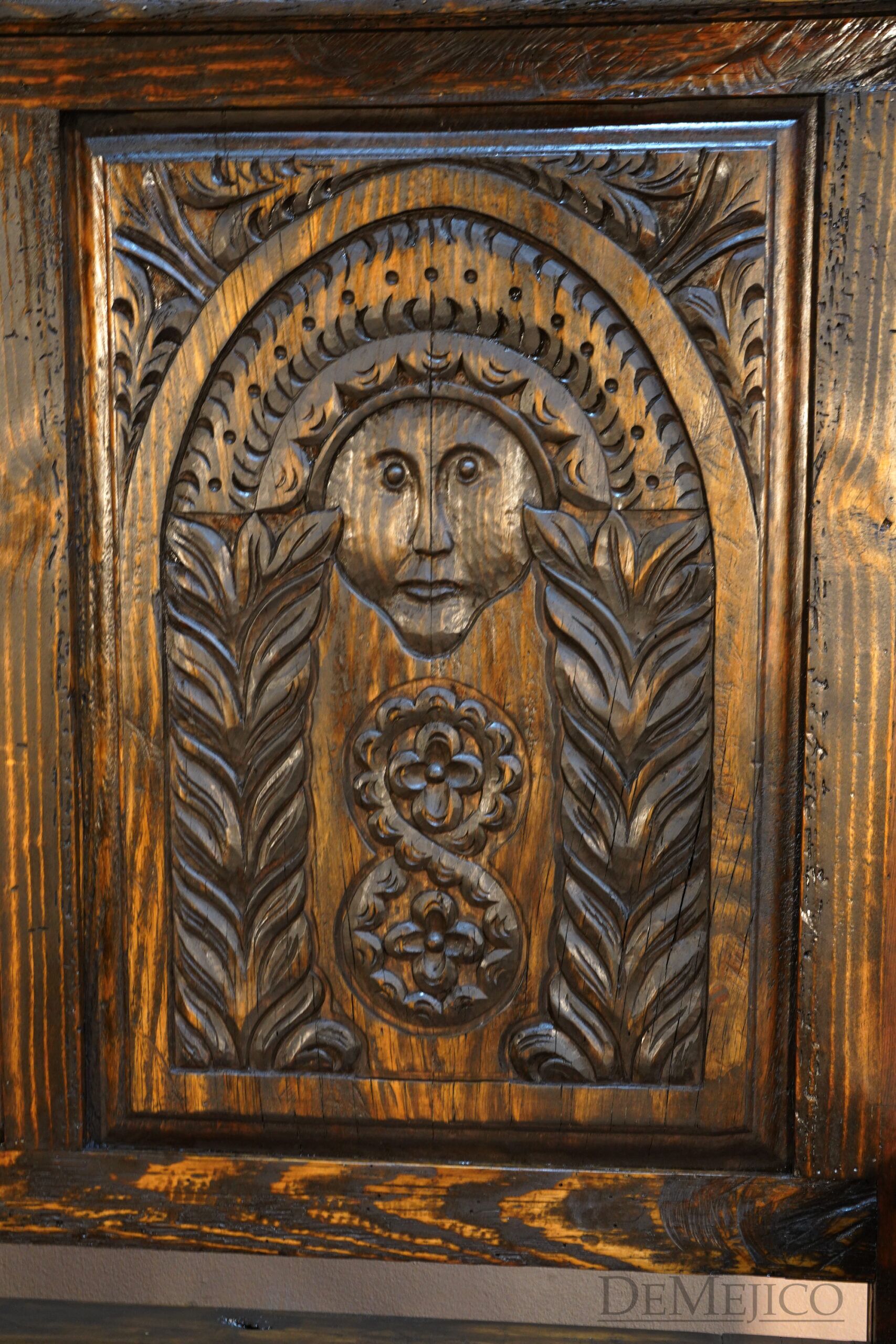 Banca Capilla del Pocito, Mexican Benches, Carved Benches - Demejico