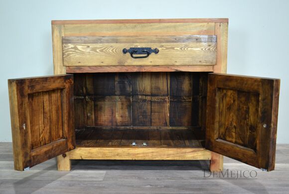 old wood vanity