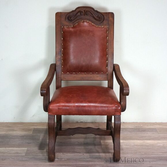 spanish leather dining chairs