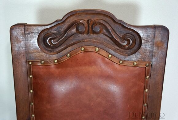 spanish leather dining chairs