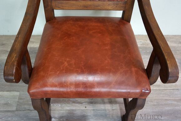 spanish leather dining chairs