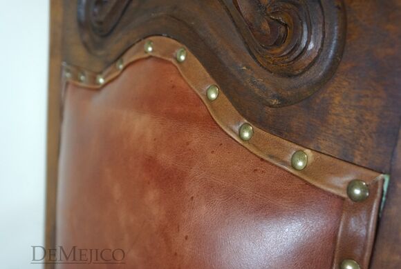 spanish leather dining chairs
