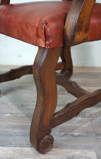 spanish leather dining chairs