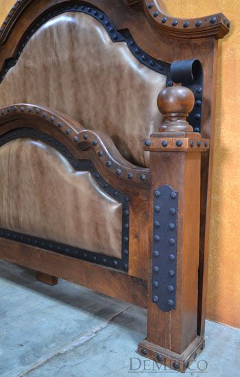 upholstered leather headboard