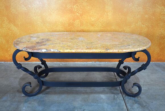 mediterranean iron coffee table