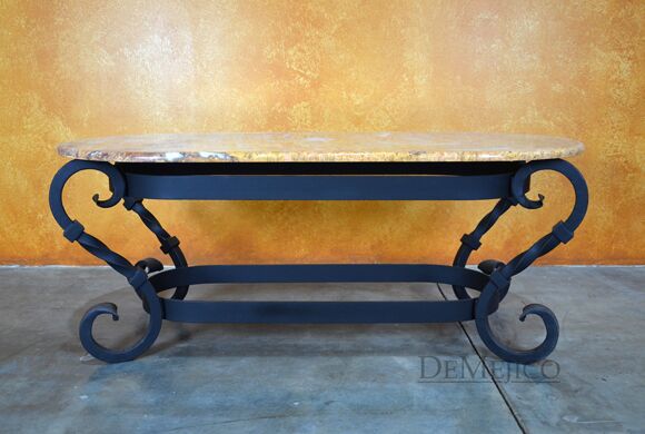mediterranean iron coffee table