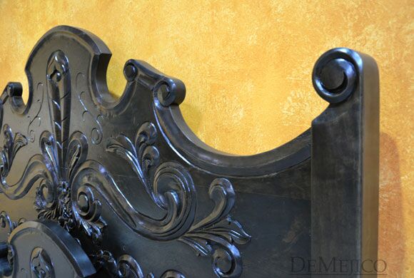 Dark Conquista Bed, Spanish Colonial Bed, Hand Carved Bed