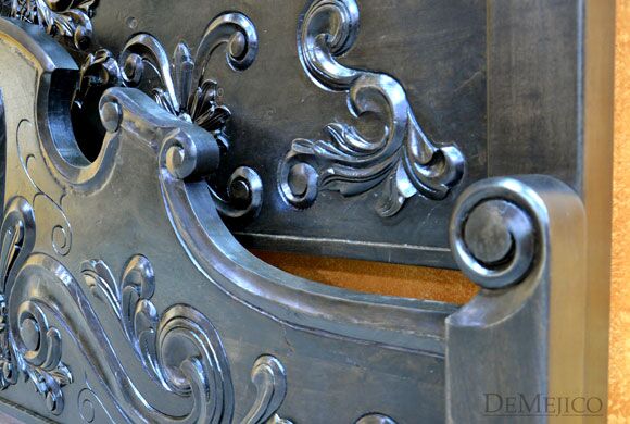 Dark Conquista Bed, Spanish Colonial Bed, Hand Carved Bed