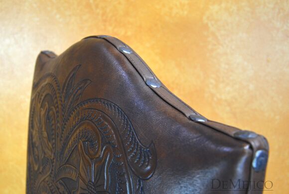 Spanish Dining Chairs, Hand Carved Spanish Chairs, Leather Chairs
