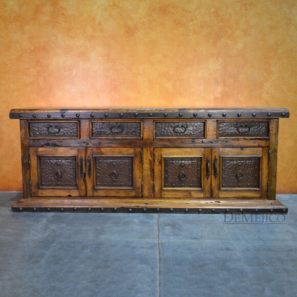 Long Antigua Buffet, Metal Buffet Table, Spanish Buffet Table