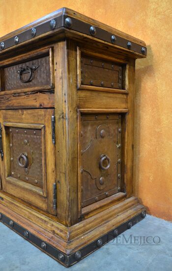 Long Antigua Buffet, Metal Buffet Table, Spanish Buffet Table