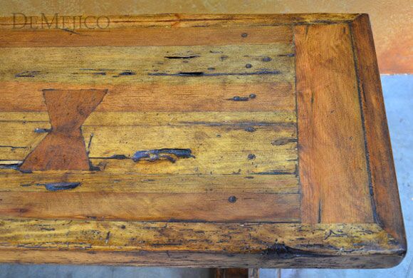 old wood bench