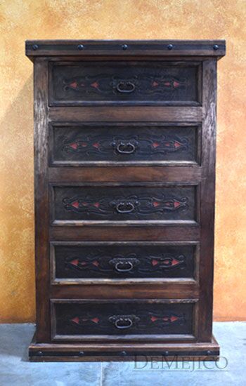 Tall Chapital Dresser, Mesquite Spanish Dresser