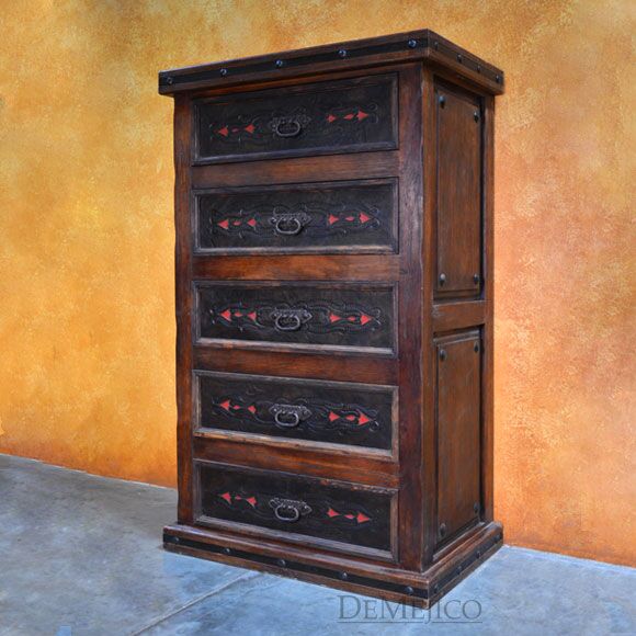 Tall Chapital Dresser, Mesquite Spanish Dresser