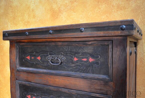 Tall Chapital Dresser, Mesquite Spanish Dresser