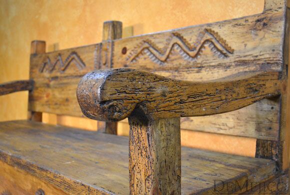 Banca Guadalajara, Spanish Colonial Bench, Spanish Carved Bench, Outdoor Patio Bench