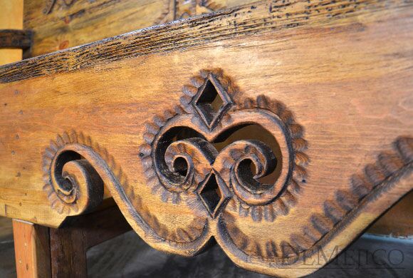 Banca Guadalajara, Spanish Colonial Bench, Spanish Carved Bench, Outdoor Patio Bench