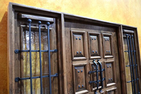 Puerta Montesario, Mediterranean Entry Doors, Spanish Panel Door, Rustic Sidelight Door