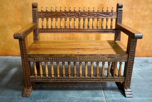 Banca Yucatán, Mexican Benches, Carved Benches