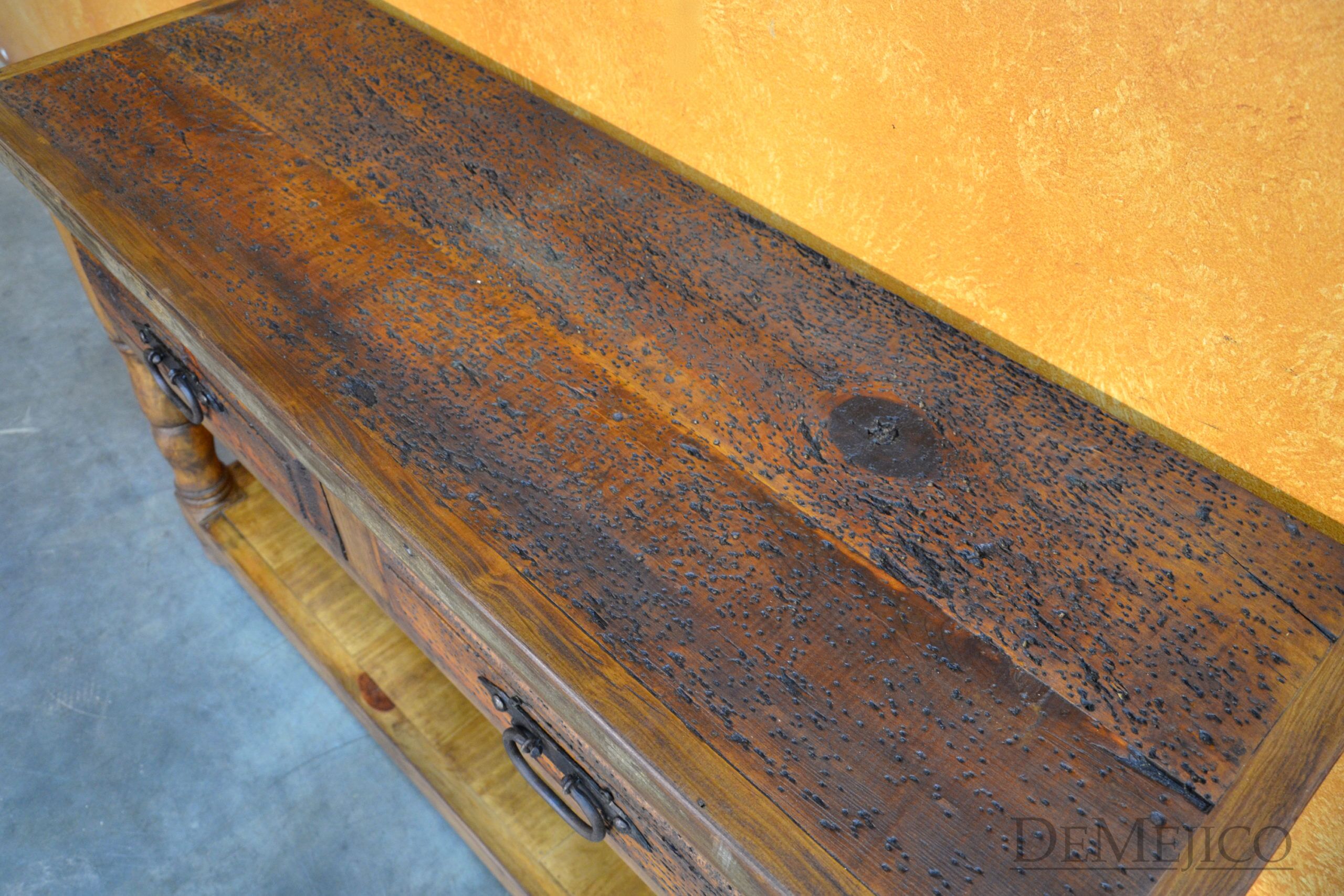 Old Wood Consola Misión, Spanish Console Table - Demejico