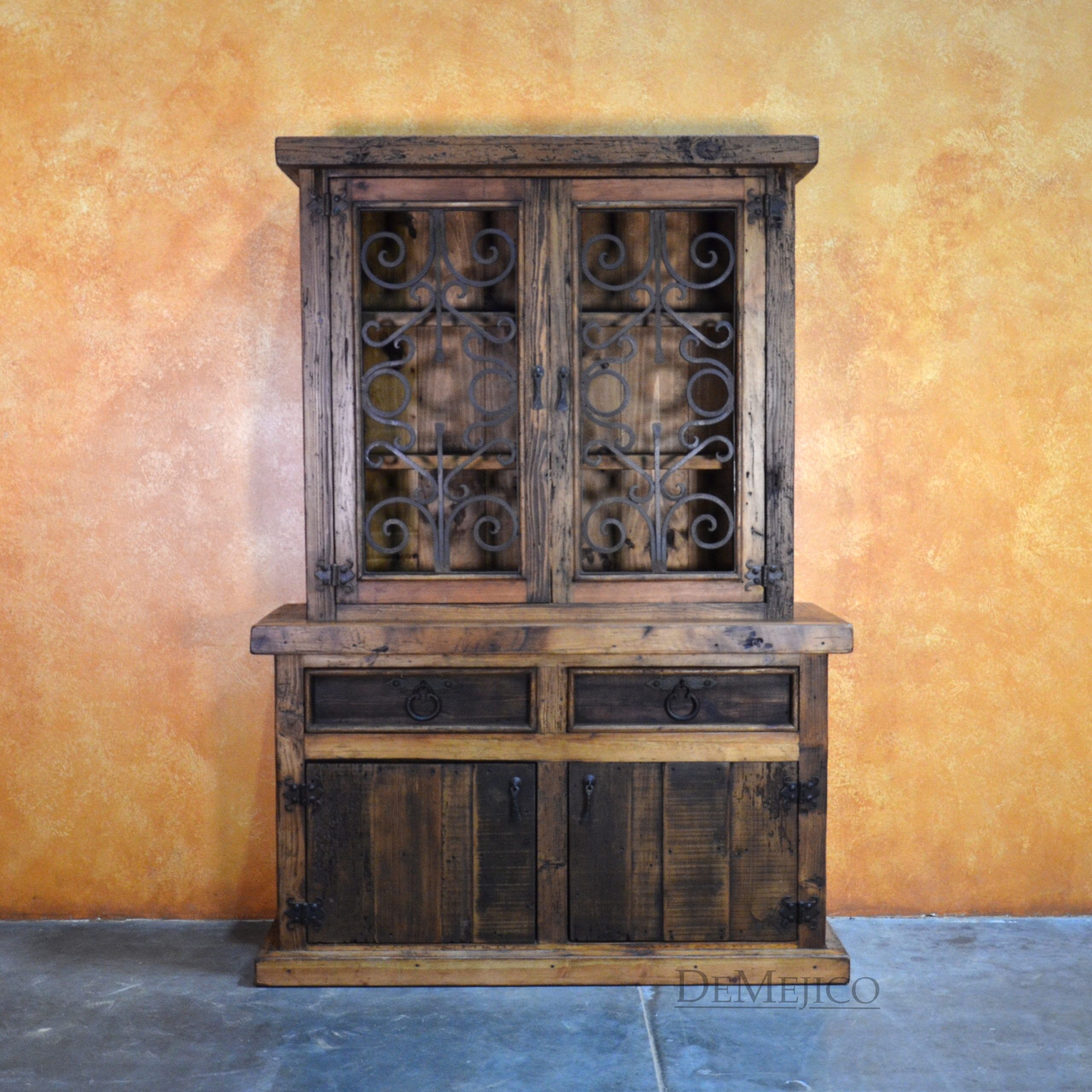 Old World Style Spanish Storage Hutch, Cantina Antigua Hutch - Demejico