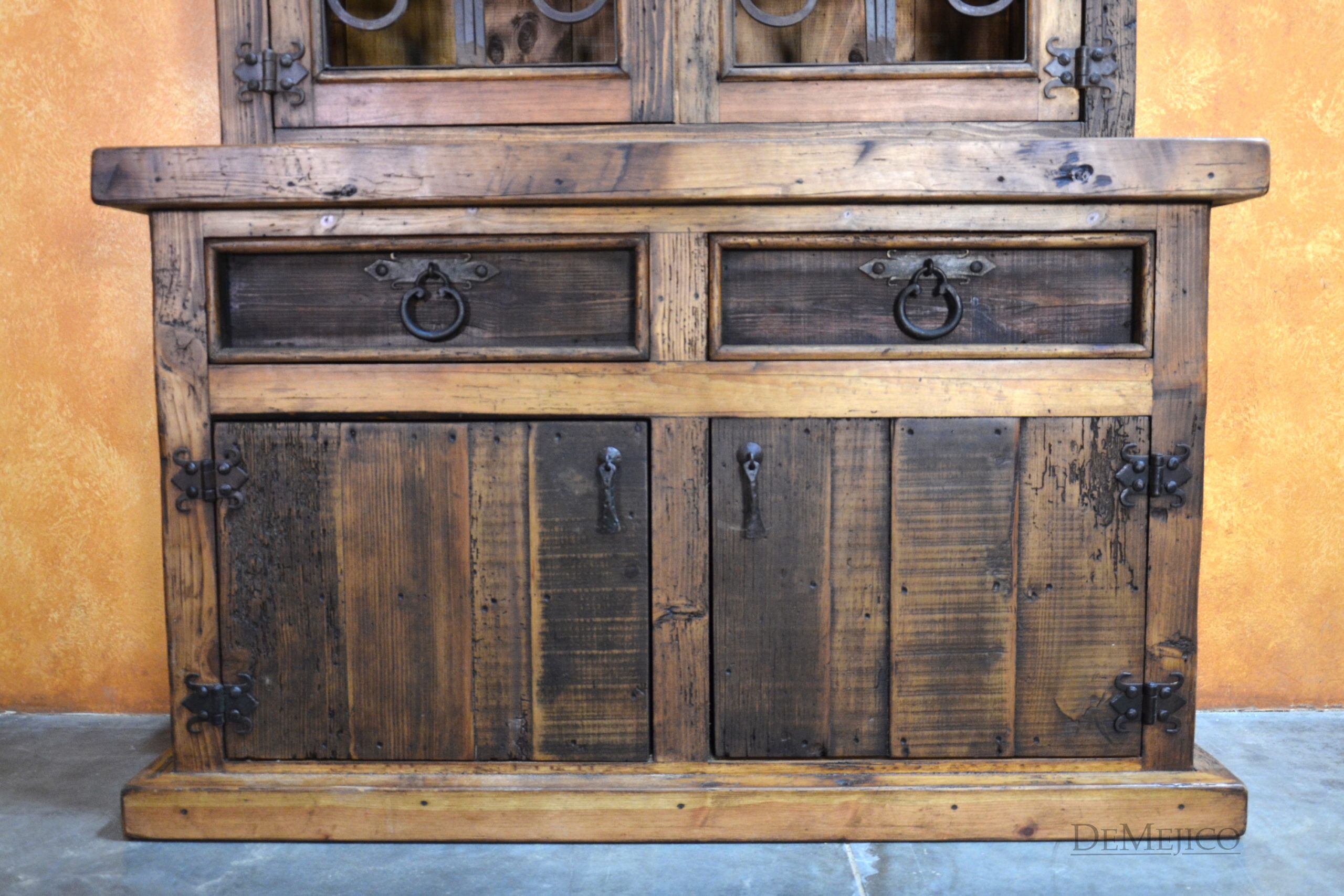 Old World Style Spanish Storage Hutch, Cantina Antigua Hutch - Demejico