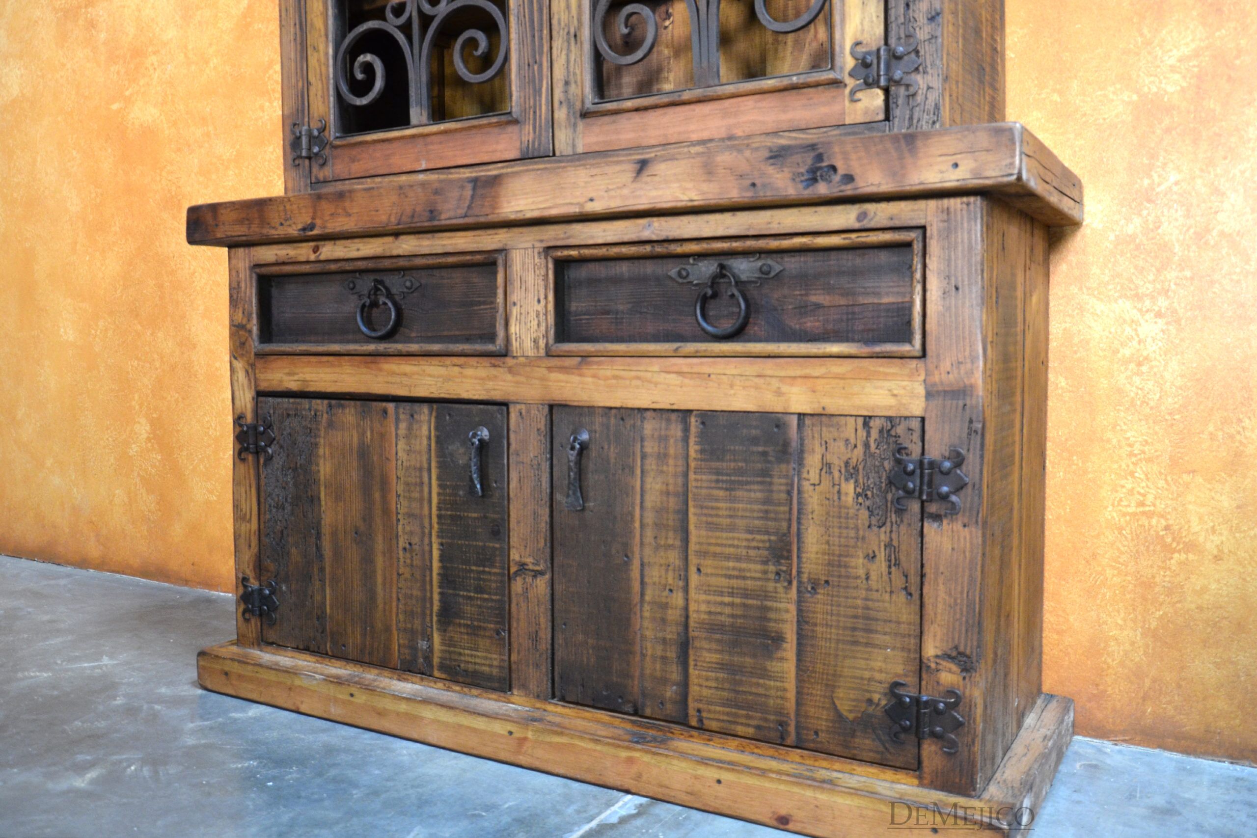 Old World Style Spanish Storage Hutch, Cantina Antigua Hutch - Demejico