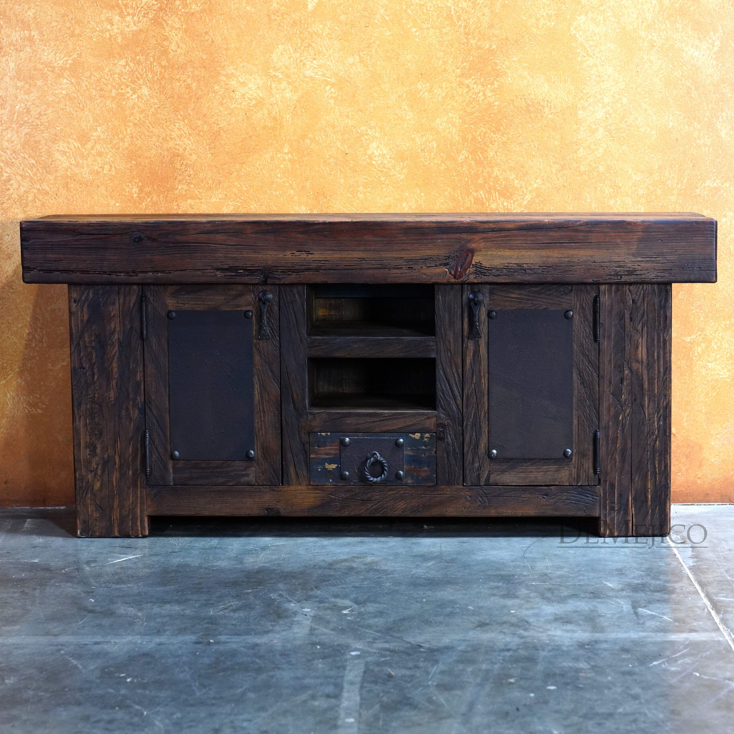 Vigas TV Stand, Rustic Wood TV Stand, Rustic Entertainment Center