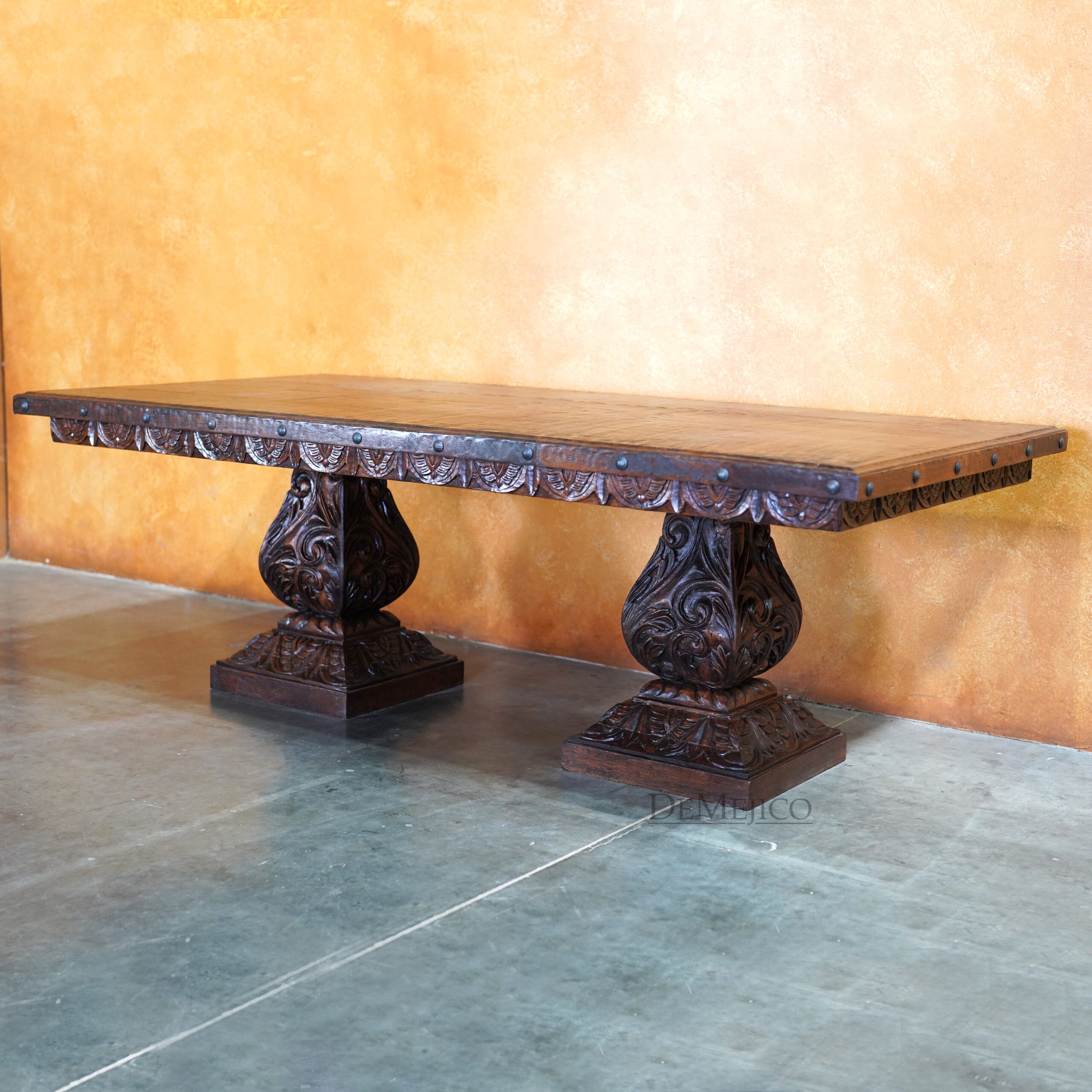 Mesa Cozumel, Hand Carved Dining Table - Demejico